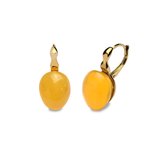 Silventi 9SIL-21108 Zilveren oorhanger met Steen - Oranje Calciet - 11 mm - Zilver - Gold Plated (Verguld / Goud op Zilver)