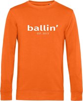 Heren Sweaters met Ballin Est. 2013 Basic Sweater Print - Oranje - Maat 3XL