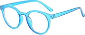Kinder Computerbril - Anti Blauwlicht Bril - Rond Retro Model - Blauw