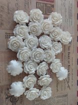 REZA | resin flower bead | 18mm | WIT 25 stuks D11 zelf sieraden maken, bloem kralen