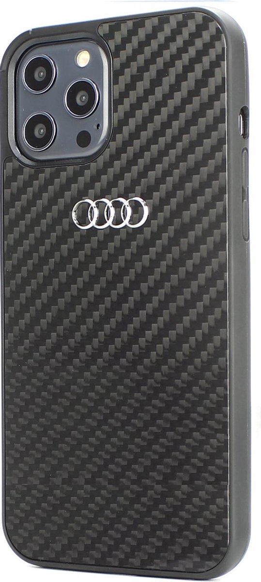 Zwart hoesje Audi R8 Serie iPhone 12 Mini - Backcover - Carbon Fiber