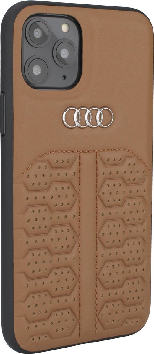 Bruin hoesje Audi A6 Serie iPhone 12 Mini - Backcover - Genuine Leather