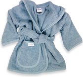 Gepersonaliseerde badjas grey/blue | funnies badjas | badjas met naam | 1-2 jaar | 100% zuivere katoen, badstof | baby | na het zwemmen | na het douchen
