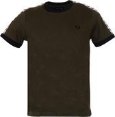 Fred Perry T-shirt - Mannen - donker groen/zwart/wit