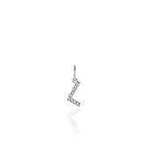 Gisser Jewels - Hanger excl. Collier - Letter L met Zirkonia - 8mm - Gerhodineerd Zilver 925