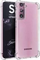 Samsung S21 hoesje - Samsung Galaxy S21 hoesje - s21 ultra - hoesje Samsung S21 - S21 hoesje - hoesje Samsung Galaxy S21 - hoesje S21 - Siliconen hoesje - Transparant - iMoshion Shockproof Ca