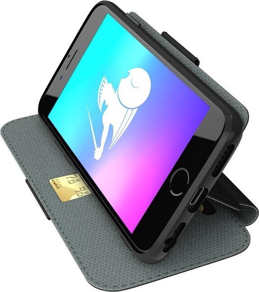 Defendershield Telefoonhoesje - Book Case - Geschikt Voor Apple IPhone 8 - Zwart