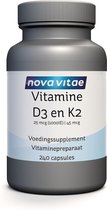 Nova Vitae - Vitamine D3 en K2 - 240 capsules