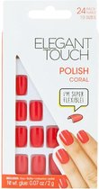 Elegant Touch Nageltips Super Flexible Polish Coral 24stuks+Lijm