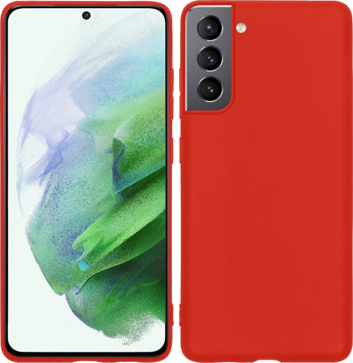 Hoesje Geschikt voor Samsung Galaxy S21 - Sterk & Shockproof - Hoes Cover - Siliconen Case - Rood
