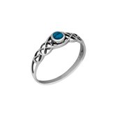 Ringen dames | Gevlochten ring met turquoise steen | WeLoveSilver