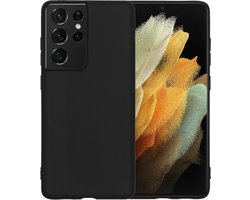 Hoesje - Geschikt voor Samsung Galaxy S21 Ultra - Sterk & Shockproof - Hoes Cover - Siliconen Case - Telefoonhoesjes - Zwart