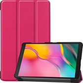 Hoes Geschikt voor Samsung Galaxy Tab A 8.0 (2019) Hoes Luxe Hoesje Book Case - Hoesje Geschikt voor Samsung Tab A 8.0 (2019) Hoes Cover - Donkerroze .