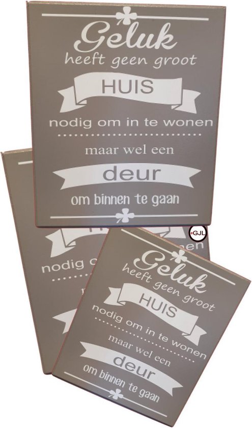 Wanddecoratie Metaal - Aluminium Schilderij Industrieel - Geluk zit in een klein