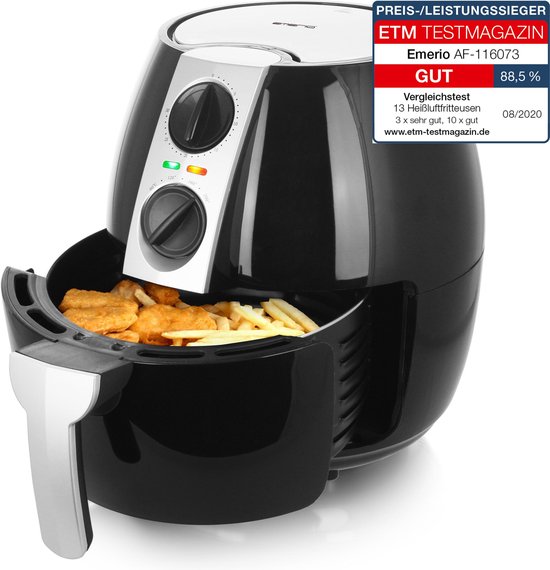 Emerio Smart Fryer AF-116073 4.5L 1500W Zwart/Zilver - Emerio - €49,99