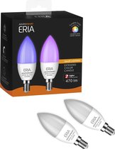 AduroSmart ERIA® E14 kaars Tunable colour - 2-pack  - 2200K~6500K - warm tot koud licht + RGB - Zigbee Smart Lamp - werkt met o.a. Adurosmart en Google Home