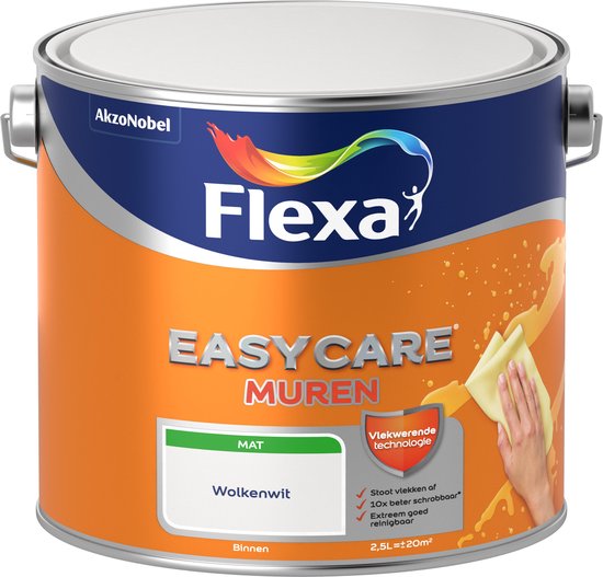 Flexa Easycare - Muurverf Mat - Wolkenwit - 2,5 liter