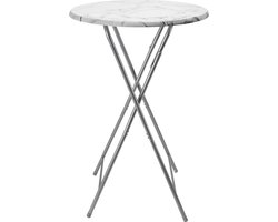 Casaria Statafel Inklapbaar - 60x110cm Metaal MDF Marmerlook - Wit