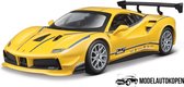 Ferrari 488 Challenge (Geel) (19cm) 1/24 Bburago - Modelauto - Schaalmodel - Model auto - Miniatuurautos - Miniatuur auto