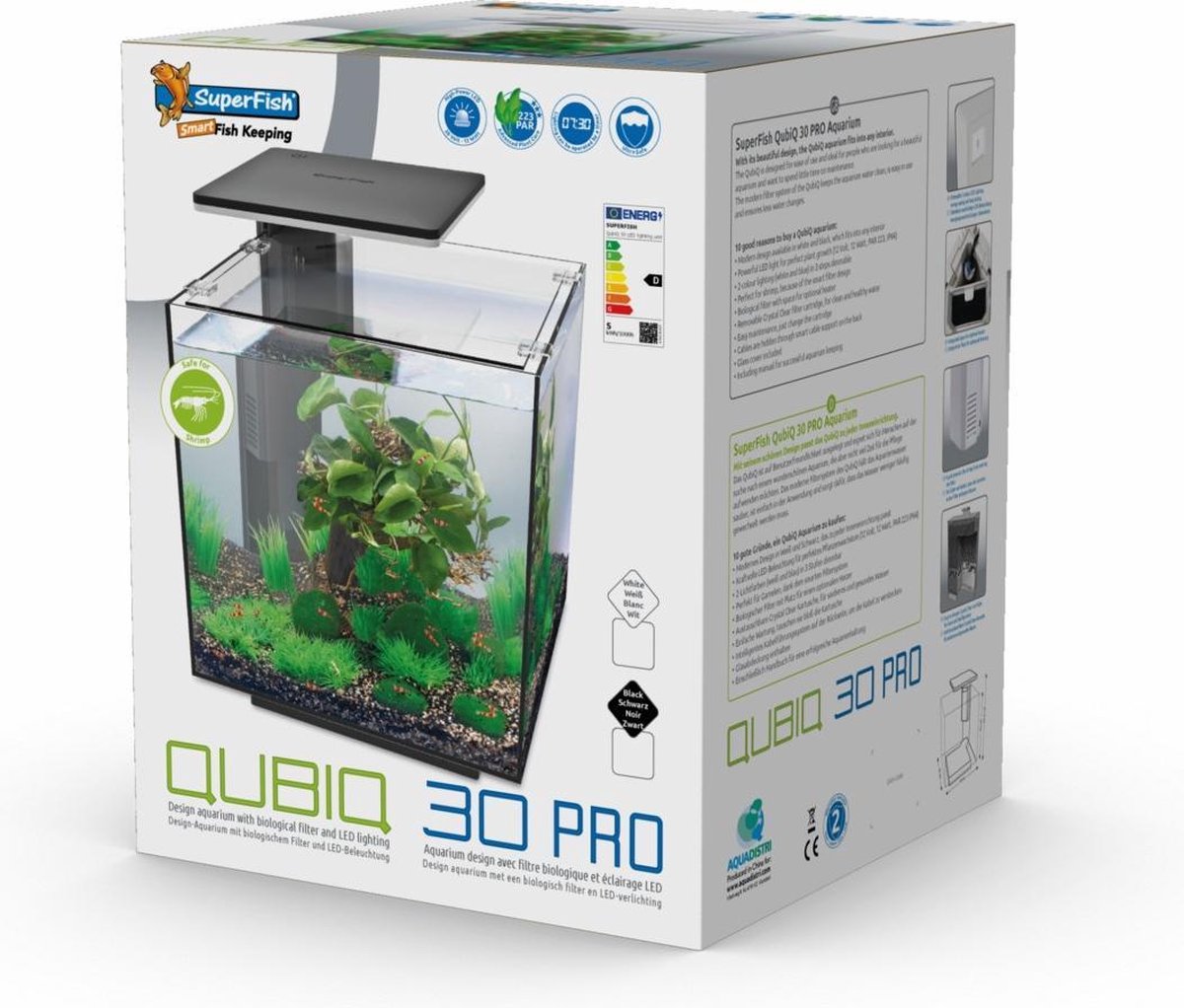 Geniet Afhankelijkheid eenvoudig Superfish Qubiq 30 Pro Zwart aquarium - 30 L | bol.com