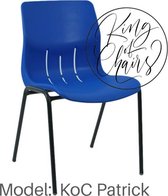 Kantinestoel Patrick blauw met zwart onderstel. Stapelstoel kuipstoel vergaderstoel tuinstoel kantine stoel stapel stoel kantinestoelen stapelstoelen kuipstoelen arenastoel kerksto