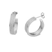 Silventi  921182023 Zilveren oorbellen - 23 mm doosnee  - Oorringen met zirkonia steentjes - Zilver