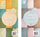 Joy!Crafts / Papierblok Spring Fever & Baby / Hobbypapier / knutselpapier / 2 Blokken in 1 Set / 24 Verschillende Designs.