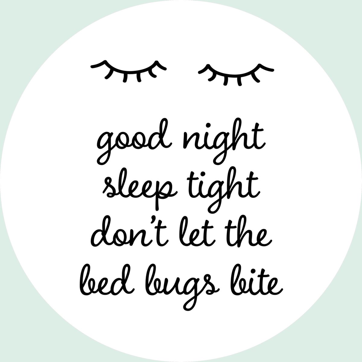 BBTT design muurcirkel 'Good night sleep tight' zwart/wit Ø 25cm | muurcirkel | wanddecoratie | wandcirkel | BBTT design
