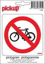 Pickup Pictogram 10x10 cm - Verboden voor rijwielen fietsen