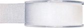 1x Hobby/decoratie witte organza sierlinten 2,5 cm/25 mm x 20 meter - Cadeaulint organzalint/ribbon - Striklint linten wit