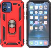 Bestcases Backcover Case - Téléphone cas avec porte - Ring - Housses iPhone - pour iPhone 12 Mini - Rouge