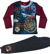 Harry Potter - Pyjama - jongens - Hogwarts - rood/grijs- maat  122/128