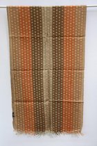 1001musthaves.com Dames sjaal met stipjes beige bruin roestig oranje katoen en zijde 50 x 180 cm