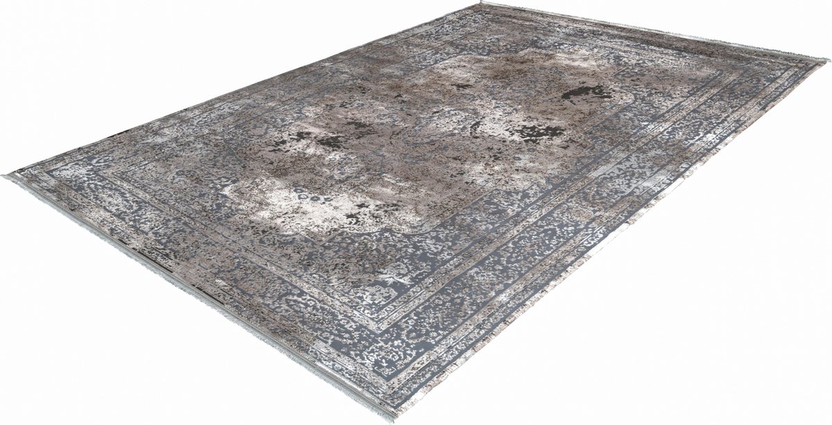 Pierre Cardin Elysee Lalee- Vintage - Super zacht - Shinny - acryl viscose - Vloerkleed – hotel sjiek - design tapijt fraai – modern designer Karpet - 120x170- Grijs silver