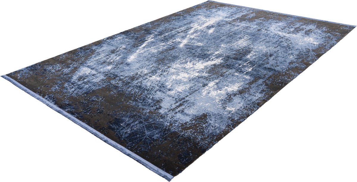 Pierre Cardin Elysee Lalee- Vintage - Super zacht - Shinny - acryl viscose - Vloerkleed – hotel sjiek - design tapijt fraai – modern designer Karpet - 120x170- blauw zwart