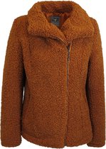 MGO Lynn - Dames winterjas - wol look - Bikerjack - Roest / Rood / Oranje - Maat XXL