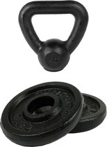 Tunturi - Fitness Set - Halterschijven 2 x 1,25 kg - Kettlebell 4 kg