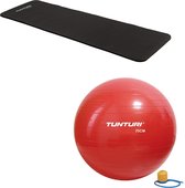 Tunturi - Fitness Set - Fitnessmat 180 x 60 x 1,5 cm - Gymball Rood 75 cm