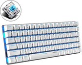 Ajazz AK33 - Computer Gaming - Mechanisch toetsenbord - Wit met blauwe LED Verlichting - Keyboard