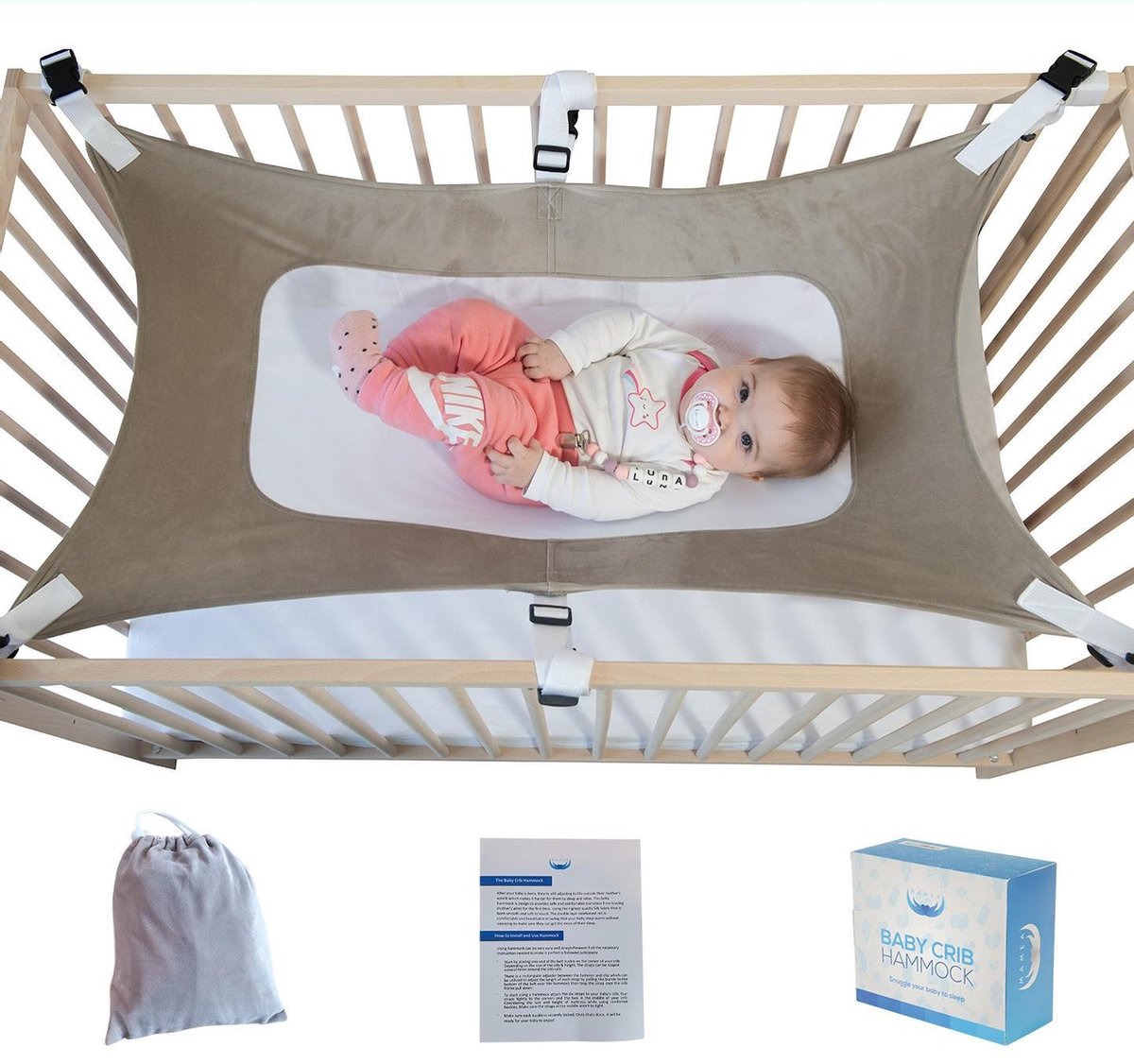 3 Alittle Lit de bébé Portable respirant tissu de maille élastique pliable et lavable hamac de bébé de confort de sommeil 