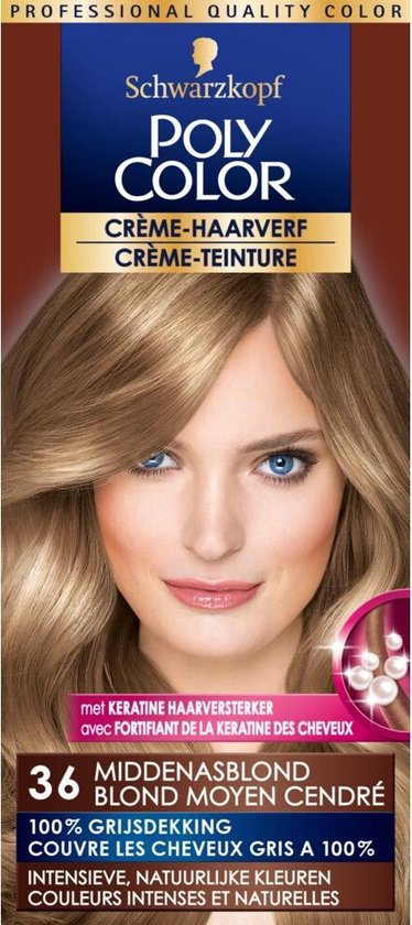Poly Color Crème Haarverf 36 Midden Asblond - 1 - intensieve,... | bol.com