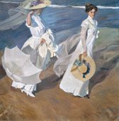 Joaquín Sorolla y Bastida, Paseo a orillas del mar, 1909 op canvas, afmetingen van dit schilderij zijn 75 X 100 CM