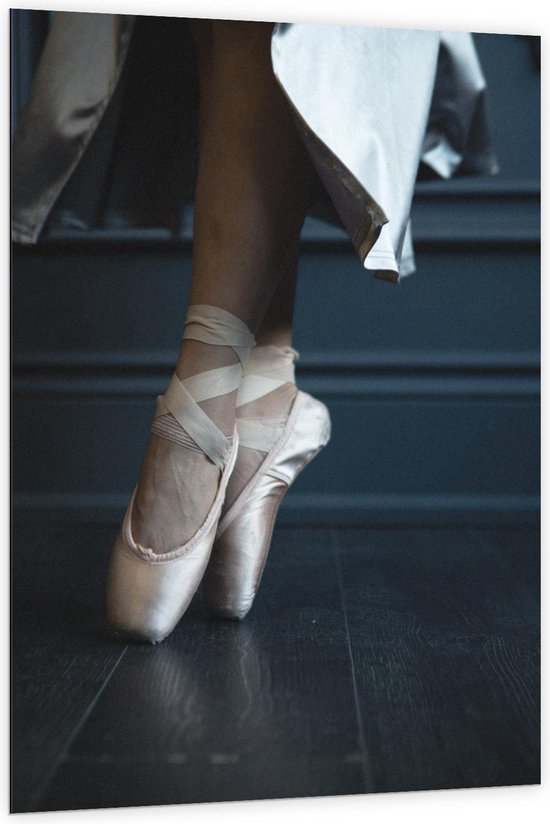 Dibond - Ballerina met Spitzen - 100x150cm Foto op Aluminium (Wanddecoratie van metaal)