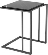 Table d'appoint de Luxe - Cadre fini bronze élégant - Dessus de table Elegant en marbre noir - Fini bronze | marbre noir