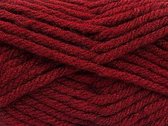 Breigaren acryl kopen kleur bordeaux rood - super bulky yarn pendikte 8-9 mm dik garen voor haken en breien - pakket 4 bollen van 100gram