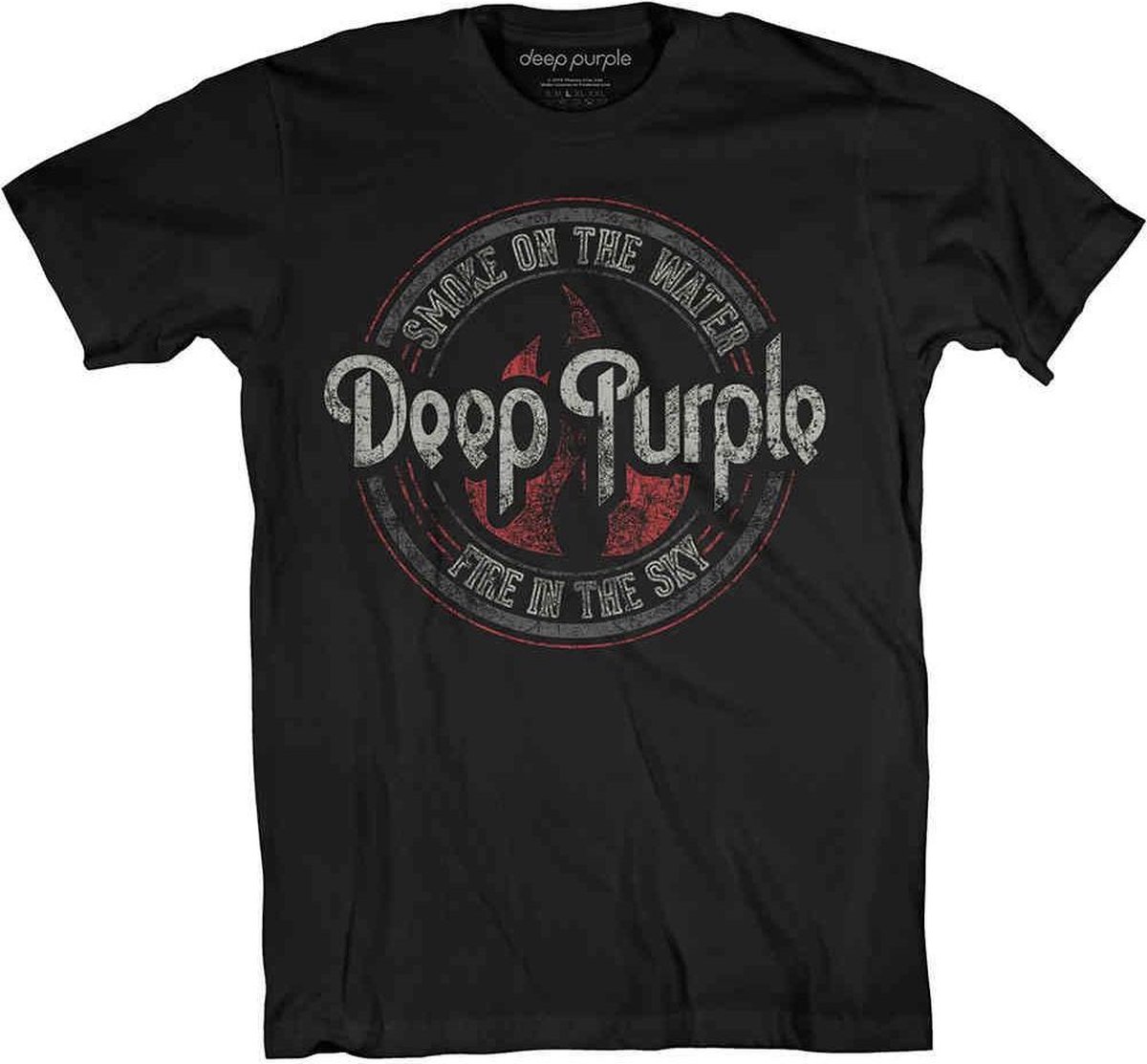 Deep Purple - Smoke Circle Heren T-shirt - S - Zwart
