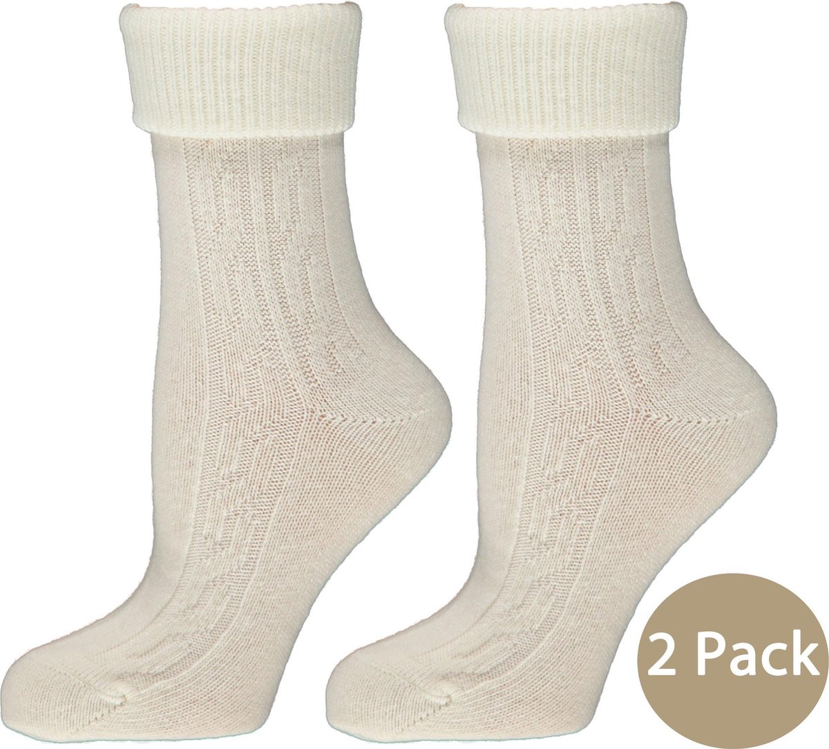 galerij Commissie Voorspellen INSUA Sokken Dames - 2-Pack - Ecru - Maat One Size | bol.com