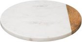 Draaiplateau Serveerplank Marble – Draaischijf van 100%Marmer & Hout – Ø30CM