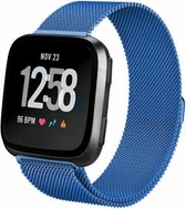 Milanees Smartwatch bandje - Geschikt voor  Fitbit Versa / Versa 2 Milanese band - blauw - Maat: L - Horlogeband / Polsband / Armband