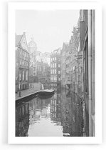 Walljar - Canal Houses Amsterdam - Zwart wit poster